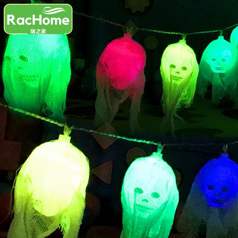 1,5 m 10 LED halloween-füzér fények kerti terasz géz koponya tündér fény ünnepi parti Halloween dekoráció ijesztő kísértetjárta ház dekoráció