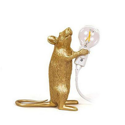 Modern Mini Resin Animal Rat Night Lights Nordic Small Mouse Aranyos LED asztali lámpák Otthoni Dekor Asztali lámpa Éjjeli világítótestek