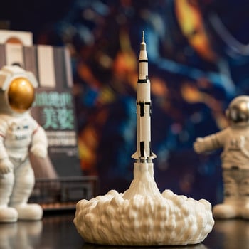 2022 Νεότερο Dropship 3D Print Saturn V Lamps Επαναφορτιζόμενο νυχτερινό φως Apollo 5 για Moon Land Space Lover ως διακόσμηση δωματίου