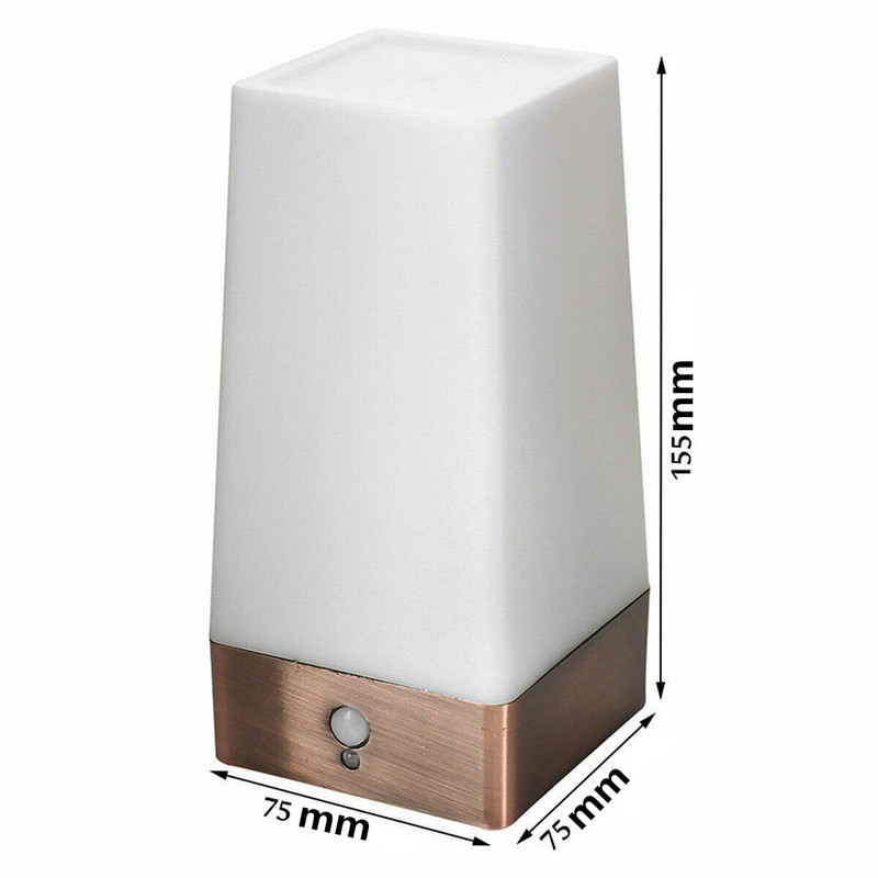 Vezeték nélküli PIR érzékelő Nappali asztali lámpa LED éjszakai lámpa éjjeli lámpa Elemről működő asztali lámpa meleg fehér