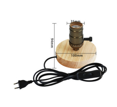 Ρετρό Ξύλο Επιτραπέζιο Φωτιστικό E27 Socket Vintage Βάση Φωτιστικό Επιτραπέζιας Βάσης EU Plug Διακοσμητικό φωτιστικό κομοδίνου Ξύλινη Βάση Επιτραπέζιο Φωτιστικό 220V 110V