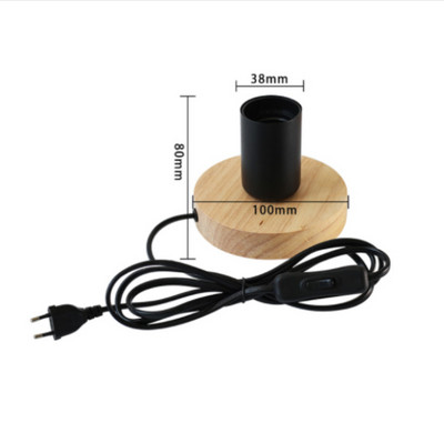 Ρετρό Ξύλο Επιτραπέζιο Φωτιστικό E27 Socket Vintage Βάση Φωτιστικό Επιτραπέζιας Βάσης EU Plug Διακοσμητικό φωτιστικό κομοδίνου Ξύλινη Βάση Επιτραπέζιο Φωτιστικό 220V 110V