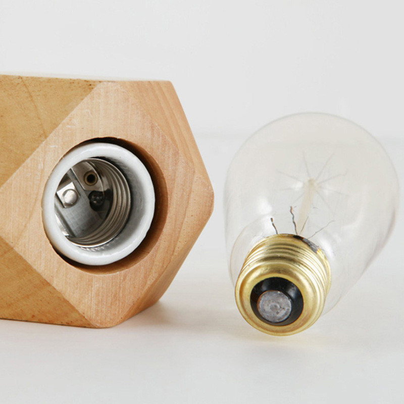 Retro puidust laualamp E27 pesa Vintage laualambi aluse hoidik EU pistik voodilambi sisekujundus puidust lauavalgusti 220V 110V