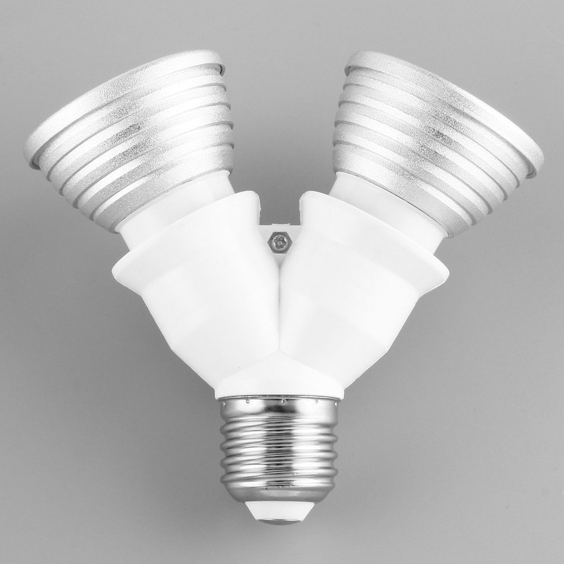 Varžtas E27 LED pagrindo lemputės lemputės lizdas E27 į 2-E27 skirstytuvas Adapterio lempos laikiklis E27 lizdo lemputės laikiklis