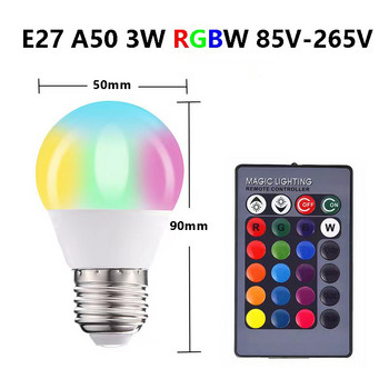 E27 Λάμπα LED RGB Spotlight Bulb AC 85-265V Bombillas LED 3W 5W 10W 15W IR Τηλεχειριστήριο Led Bulb Smart Led RGBW Φωτιστικό Διακόσμηση σπιτιού