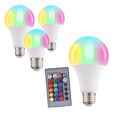 E27 LED RGB Bec reflector AC 85-265V Bombillas LED 3W 5W 10W 15W IR Telecomandă Bec LED Smart LED RGBW Lampă Home Decor