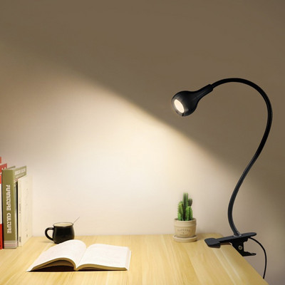 Držiak na klip, USB napájanie, LED stolová lampa, flexibilná stolová lampa, nočná lampa, knižné svetlo do spálne, obývačky, bytovej dekorácie.