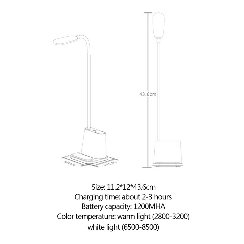 Multifunktsionaalne LED-laualamp puutetundlik hämardatav lamp USB-taaslaetav reguleerimine, laste lugemise õpe voodi kõrval Magamistuba elutuba
