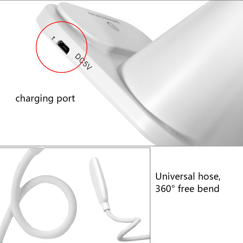 Multifunktsionaalne LED-laualamp puutetundlik hämardatav lamp USB-taaslaetav reguleerimine, laste lugemise õpe voodi kõrval Magamistuba elutuba