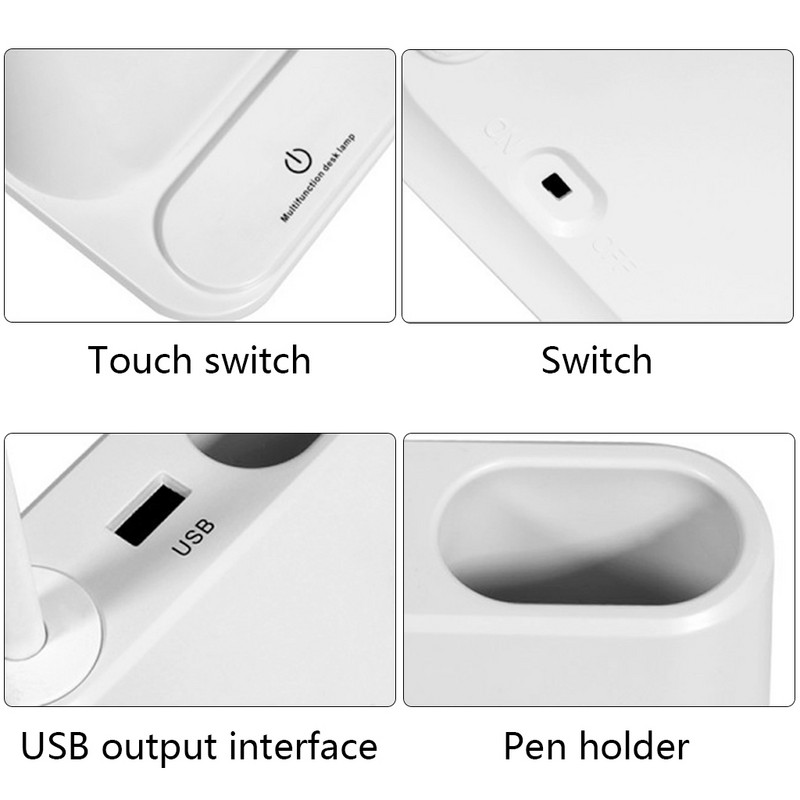 Multifunktsionaalne LED-laualamp puutetundlik hämardatav lamp USB-taaslaetav reguleerimine, laste lugemise õpe voodi kõrval Magamistuba elutuba