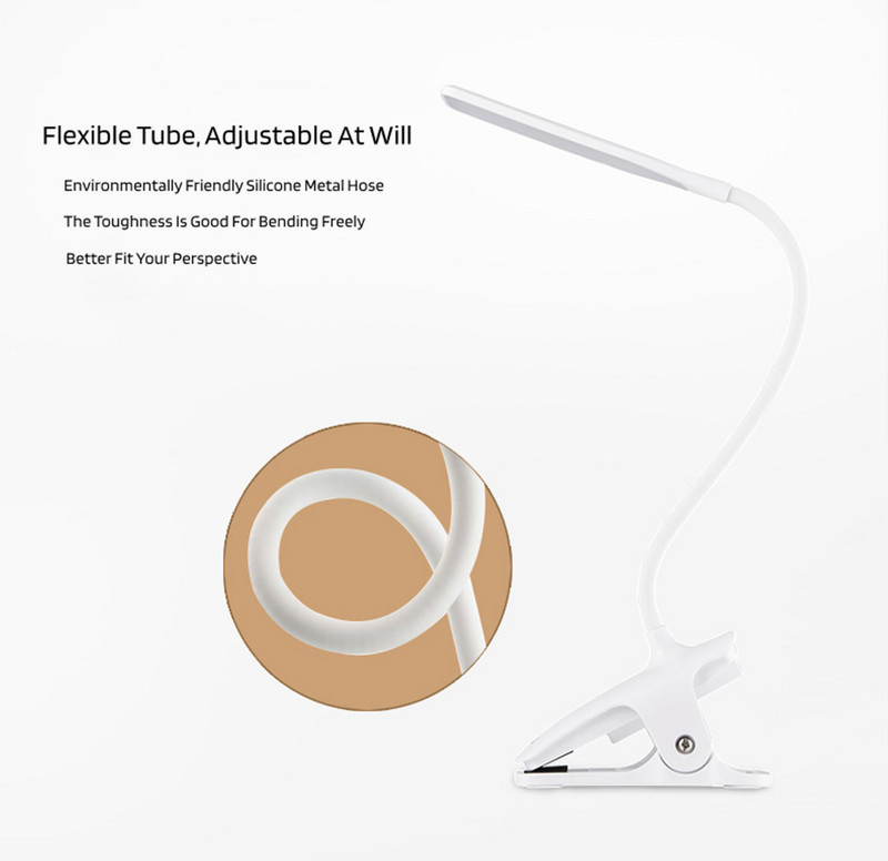 AXX laualamp LED-laualamp puutetundlik silmade kaitse USB-laadimis-lugemislamp kolme astmega reguleeritav õpilasraamatu lamp voodivalgusti