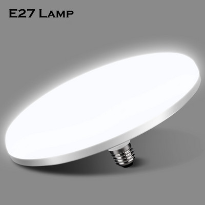LED крушка E27 Led лампа Супер ярка 12W 15W 20W 30W 50W 220V UFO LED лампи Вътрешно топло бяло осветление Настолни лампи Гаражна светлина