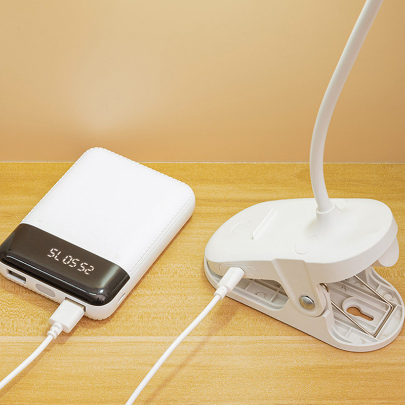 Clip LED galda lampa Touch 3 krāsu aptumšojošs rakstāmgalds, USB uzlādējama acu aizsardzība nakts gaismas Guļamistabas gultas mācību lampas