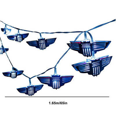 Lumini patriotice cu drapel american, LED rezistent la apă, peisaj, șir de lumină pentru 4 iulie, Ziua Independenței, Ziua Memorială