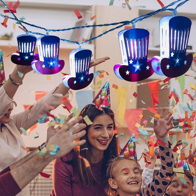 Lumini patriotice cu drapel american, LED rezistent la apă, peisaj, șir de lumină pentru 4 iulie, Ziua Independenței, Ziua Memorială