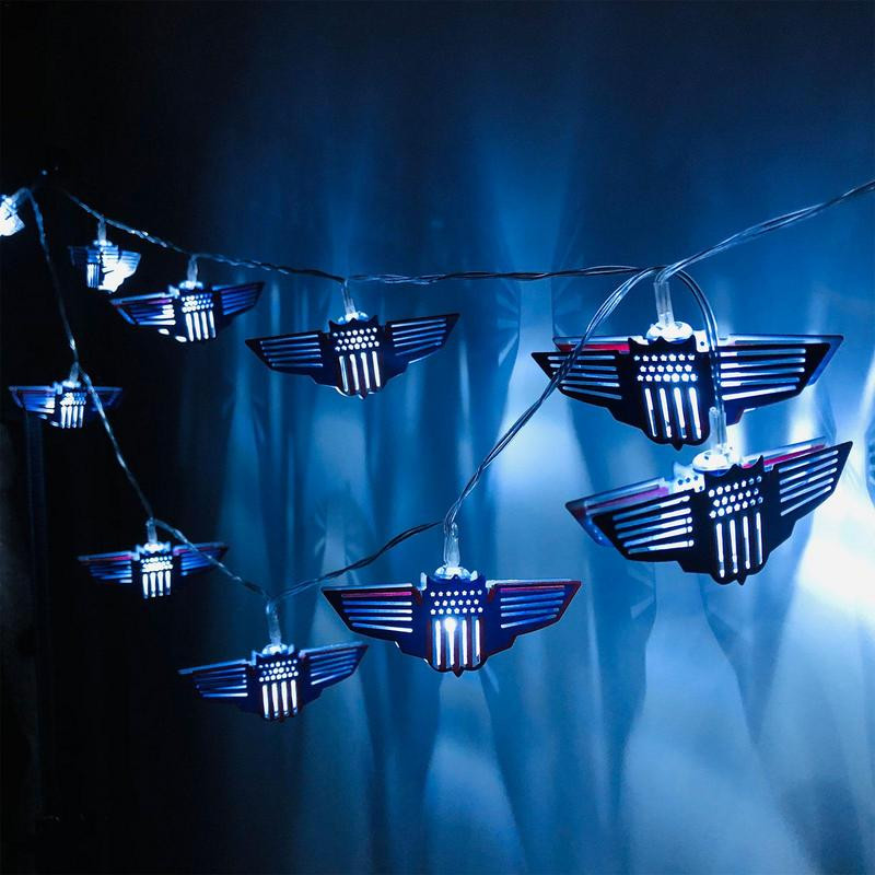 Lumini patriotice cu drapel american, LED rezistent la apă, peisaj, șir de lumină pentru 4 iulie, Ziua Independenței, Ziua Memorială