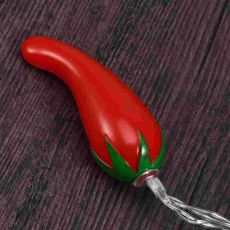 1 gab Chili 10 LED 5,4 pēdas ar pipariem darbināmas siltās gaismas kempingam ar žogu uz balkona klāja