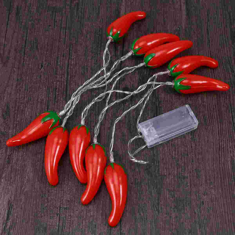 1 gab Chili 10 LED 5,4 pēdas ar pipariem darbināmas siltās gaismas kempingam ar žogu uz balkona klāja