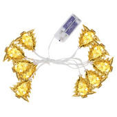 Snur luminos de Crăciun Fier forjat Hollow Steaua cu cinci colțuri Fulg de zăpadă Pom de Crăciun Lumini de Crăciun cu LED clare pentru interior