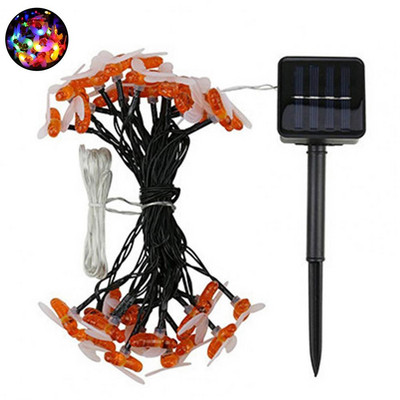 LED stīgu gaismas automātiska ieslēgšana/izslēgšana saules dārza lampa, ūdensnecaurlaidīga āra saules karikatūra medus bišu LED stīgu lampa, dekoratīva