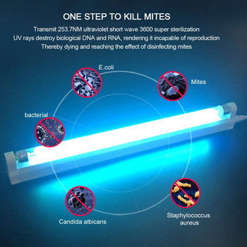 T5 CFL стерилизация UV кварцова лампа дезинфекция тръба UVC ултравиолетова крушка с озон 6W 8W 220V 110V стерилизатор за стая
