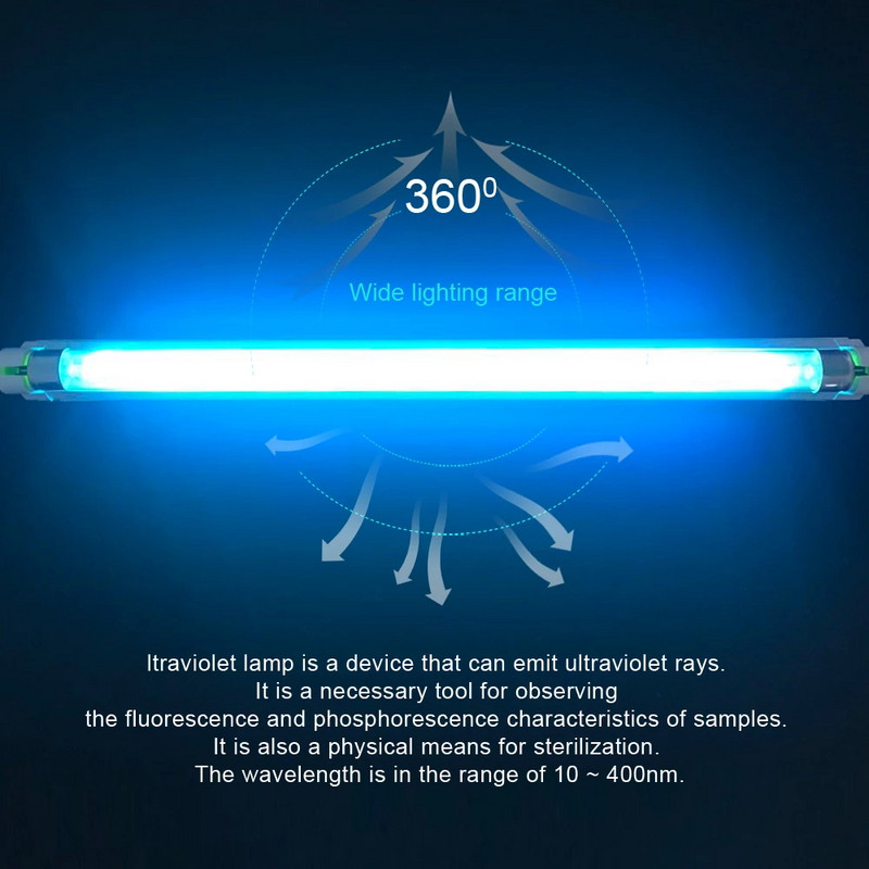 T5 CFL sterilizavimo UV kvarco lempos vamzdžių dezinfekcija UVC ultravioletinė lemputė su ozonu 6W 8W 220V 110V kambario sterilizatorius