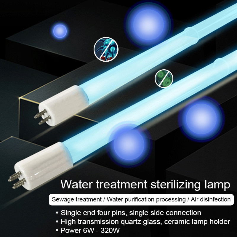 G10q GPH303T5L 6/8/10/14/15/17W UV sterilizatoriaus lempos šviesos ultravioletinis filtras su tiesaus vamzdžio tipu ir vieno galo 4 adatomis
