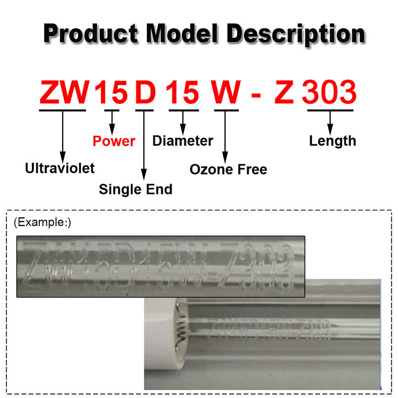 G10q GPH303T5L 6/8/10/14/15/17W UV sterilizatoriaus lempos šviesos ultravioletinis filtras su tiesaus vamzdžio tipu ir vieno galo 4 adatomis