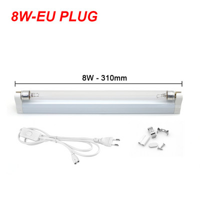 Kvarcinė lempa UV sterilizavimo lempa 220V 110V 6W 8W T5 vamzdis Ozono baktericidinė šviesa baktericidinė ultravioletinė lempa dezinfekavimo dezodoras