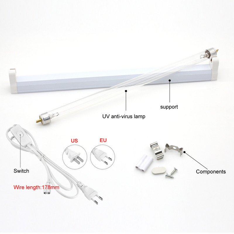 220V 110V 8W 6W Sterili lempa Germicidinė ultravioletinė šviesa kvarcinė lempa T5 vamzdis UVC Baktericidinė LED lempa UV lempos sterilizacija