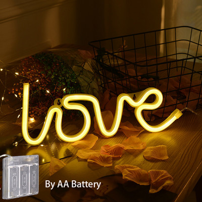 LED-es neonlámpák szerelmes forma Romote éjszakai jelzőlámpa rózsaszín lámpa éjszakai lámpa karácsonyra esküvői születésnapra asztaldísz