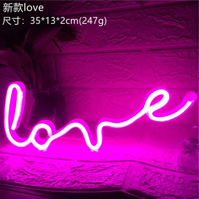 LED-es neonlámpák szerelmes forma Romote éjszakai jelzőlámpa rózsaszín lámpa éjszakai lámpa karácsonyra esküvői születésnapra asztaldísz