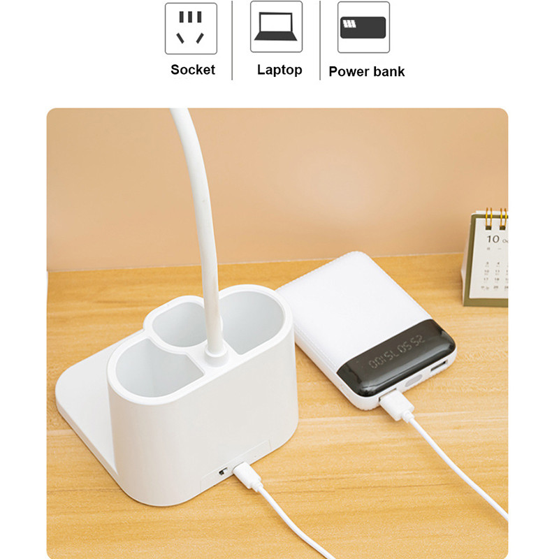 Nagy fényerejű Led asztali lámpa EyeCare rugalmas asztali lámpa tolltartós USB Touch fokozatmentesen tompított hálószobai lámpa tanuláshoz