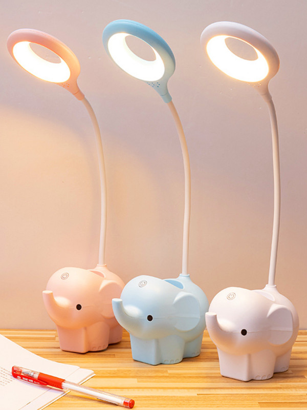 Creative Elephant Animal Led stalo lempa USB įkroviklis skaitymo lempa 3 spalvų pritemdymas studijų priedai Ryškus mielas lovos šviestuvas B
