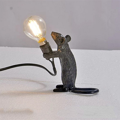 Lampă de noapte modernă din rășină pentru șobolani, lumini nordice mici, mini șoarece, lămpi de masă cu LED drăguțe, lampă de birou, pentru noptieră
