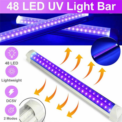 Lampă cu tub T5 cu bară de lumină UV LED 110V 220V Bec fluorescent cu lumină neagră ultravioletă CFL Lămpi violete pentru lampă de scenă de detectare