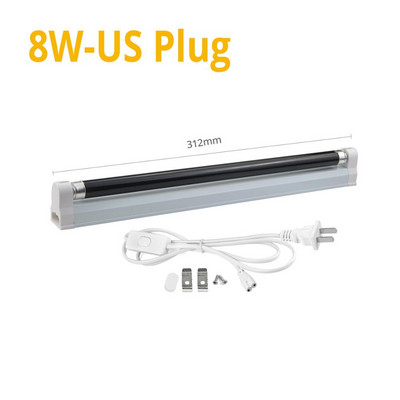 6W 8W BlackLight Blue UV gaisma Kvarca ultravioletā lampa Melna gaisma 110V 220V T5 caurules spuldze UVA dienasgaismas spuldze Naudas noteikšana