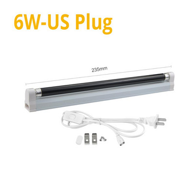 6W 8W BlackLight Blue UV gaisma Kvarca ultravioletā lampa Melna gaisma 110V 220V T5 caurules spuldze UVA dienasgaismas spuldze Naudas noteikšana