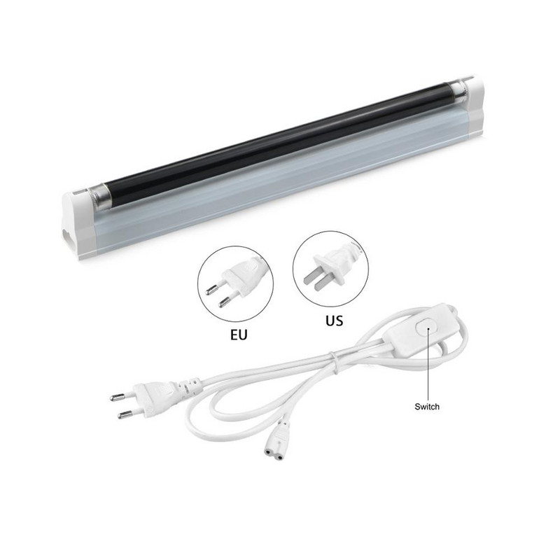 6W 8W BlackLight Blue UV gaisma Kvarca ultravioletā lampa Melna gaisma 110V 220V T5 caurules spuldze UVA dienasgaismas spuldze Naudas noteikšana