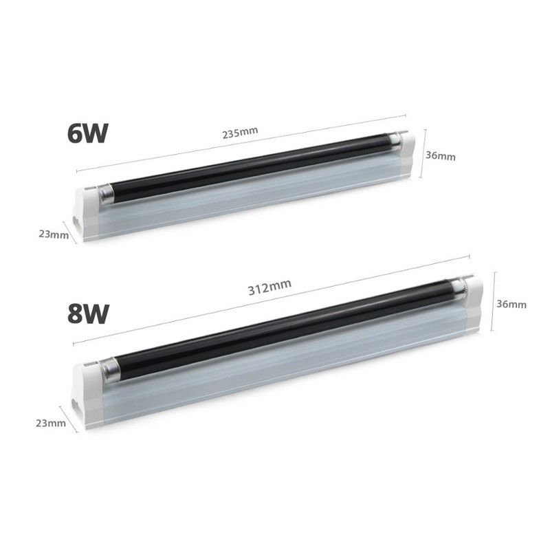 6W 8W BlackLight Blue UV gaisma Kvarca ultravioletā lampa Melna gaisma 110V 220V T5 caurules spuldze UVA dienasgaismas spuldze Naudas noteikšana