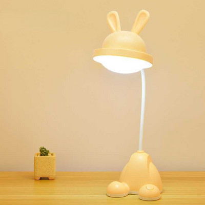 Led Rabbit Asztali lámpa Kollégiumi hálószoba Rajzfilm alvó éjszakai fény Iroda Nappali Olvasás Szemvédelem Gyerekeknek ajándék USB