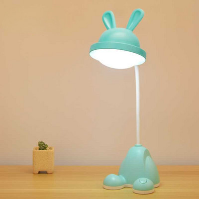 Led Rabbit Asztali lámpa Kollégiumi hálószoba Rajzfilm alvó éjszakai fény Iroda Nappali Olvasás Szemvédelem Gyerekeknek ajándék USB