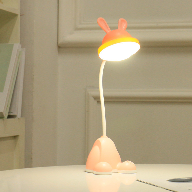 Led Rabbit Asztali lámpa Kollégiumi hálószoba Rajzfilm alvó éjszakai fény Iroda Nappali Olvasás Szemvédelem Gyerekeknek ajándék USB