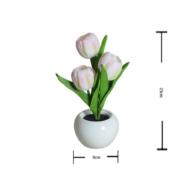 Lumină de noapte cu LED lalele Lampă decorativă pentru casă cu flori de noptieră Lumină romantică pentru decorarea camerei Lumini pentru dormitor pentru casă