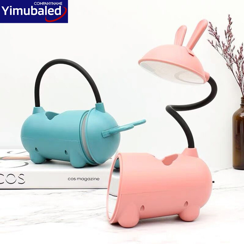 Többfunkciós asztali lámpa Szemvédelem Tanuló LED asztali lámpa Fokozatmentesen elsötétülő Éjszakai fény telefontolltartó tükörrel