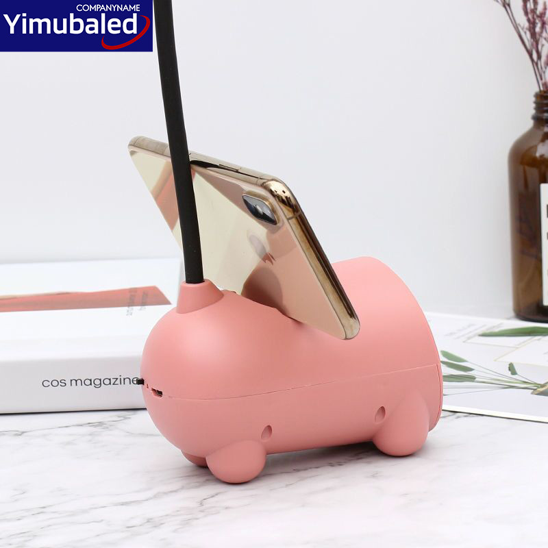 Többfunkciós asztali lámpa Szemvédelem Tanuló LED asztali lámpa Fokozatmentesen elsötétülő Éjszakai fény telefontolltartó tükörrel