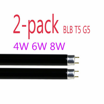 2 συσκευασιών T5 BLB - 4/6/8 Watt Compact Fluorescent ίσιο μαύρο φως Μπλε Αντικατάσταση Light Tube G5 Bi-Pin με διπλό άκρο
