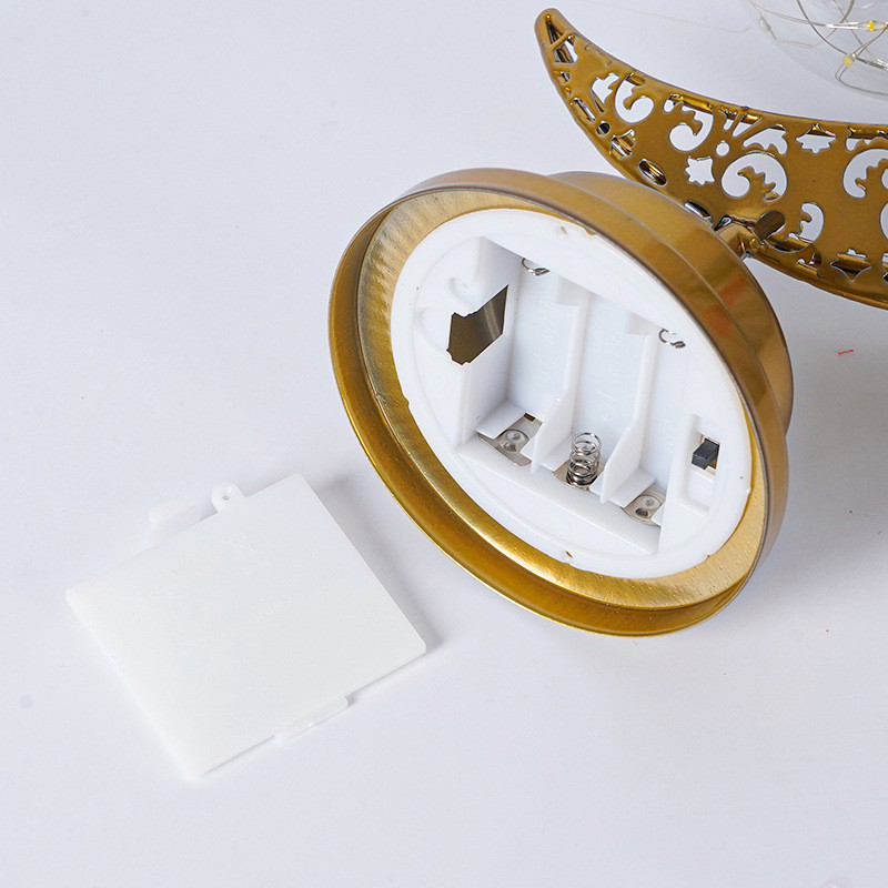 Asztali lámpa Környezeti fény Asztali Hold fény Kovácsoltvas Hálószoba Dísz üreges Ramadan LED Dekorációk Muszlim