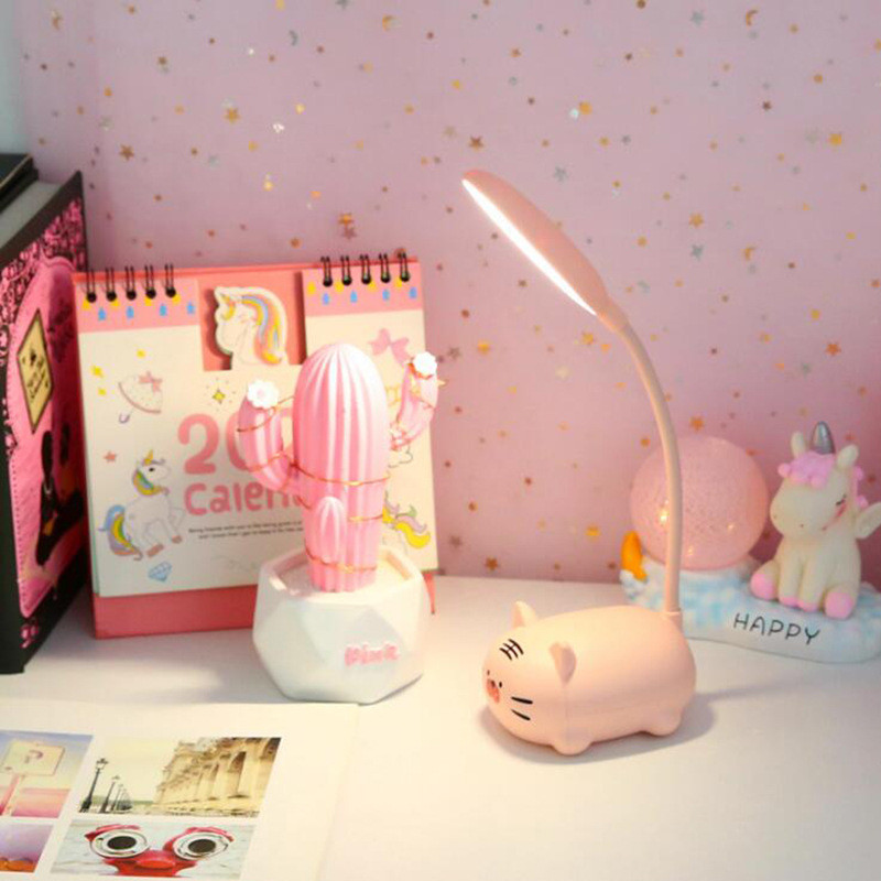 Lamp multikas armas lemmikloom karu siga kass koer usb aku LED laud öövalgus laste silmade kaitse soe valge kirjutuslaud