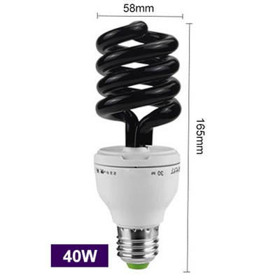 220V 12V E27 13-40W LED lambipirn UV ultraviolettlambi pirn spiraal must helelilla lambid valgustus kompaktluminofoorlamp putukate kärbseseen
